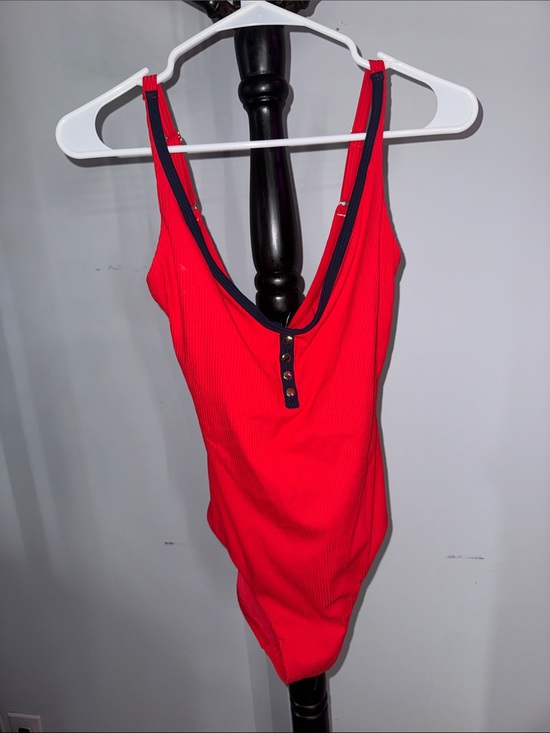 Nautica Other - Nautica Red One-Piece Swimsuit with Navy Trim